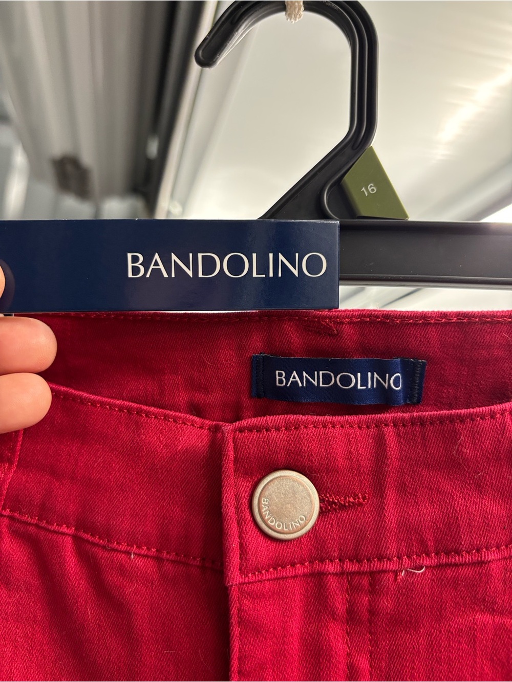 NWT Bandilino Mandie Scarlet Red Straight-Leg Denim Jeans Stretch Perfect Fit 10 - Picture 2 of 16